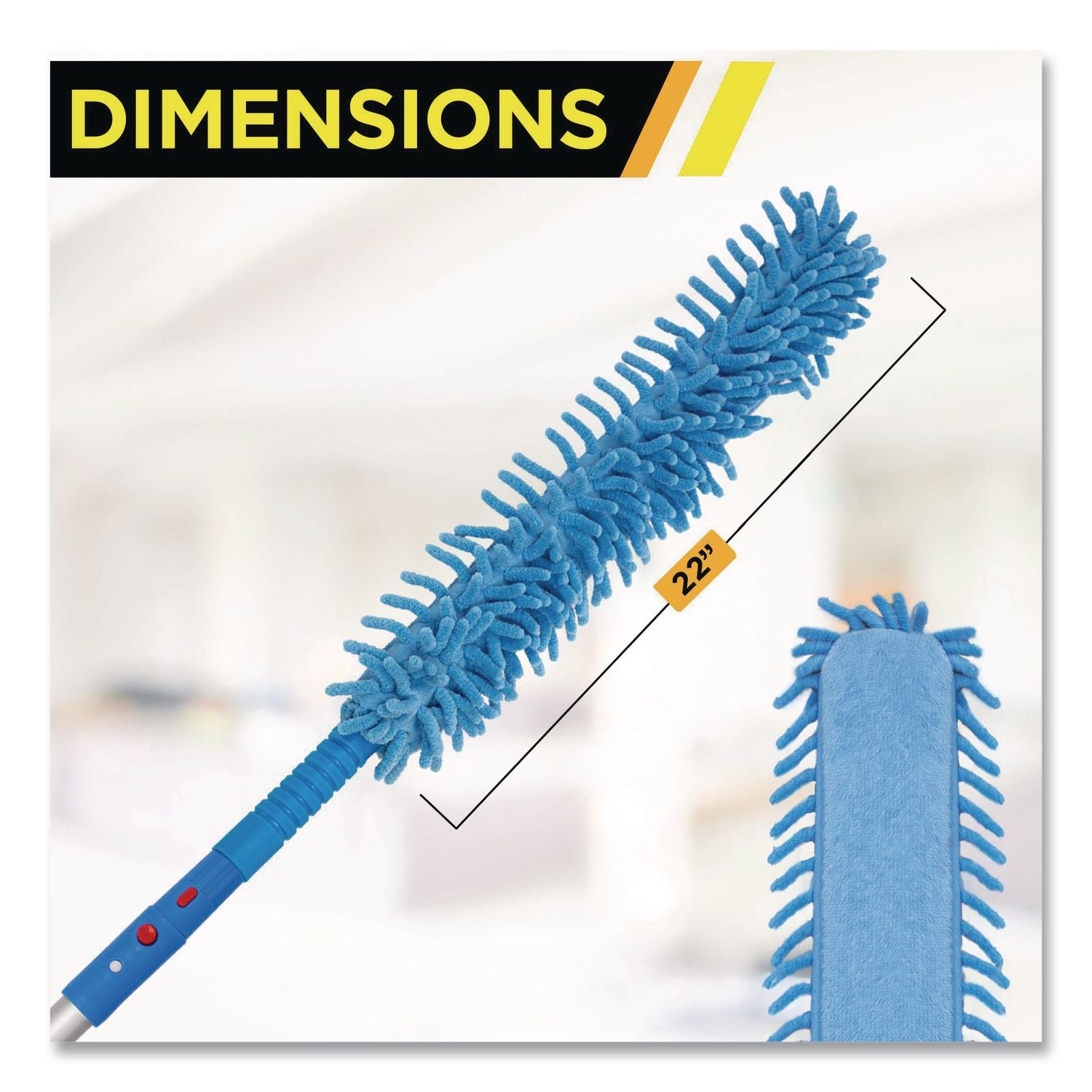 Flexible Wand Duster With Microfiber And Chenille Sleeve, 22" Length, 48/Carton