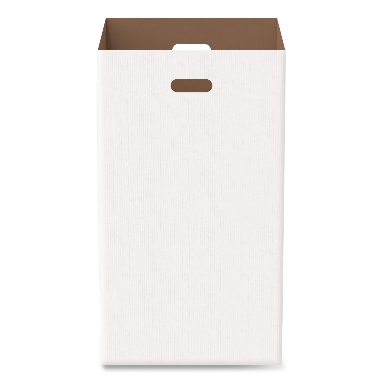 30 Gallon Corrugated Cardboard Trash Can And Recycling Container, White, 4/Carton
