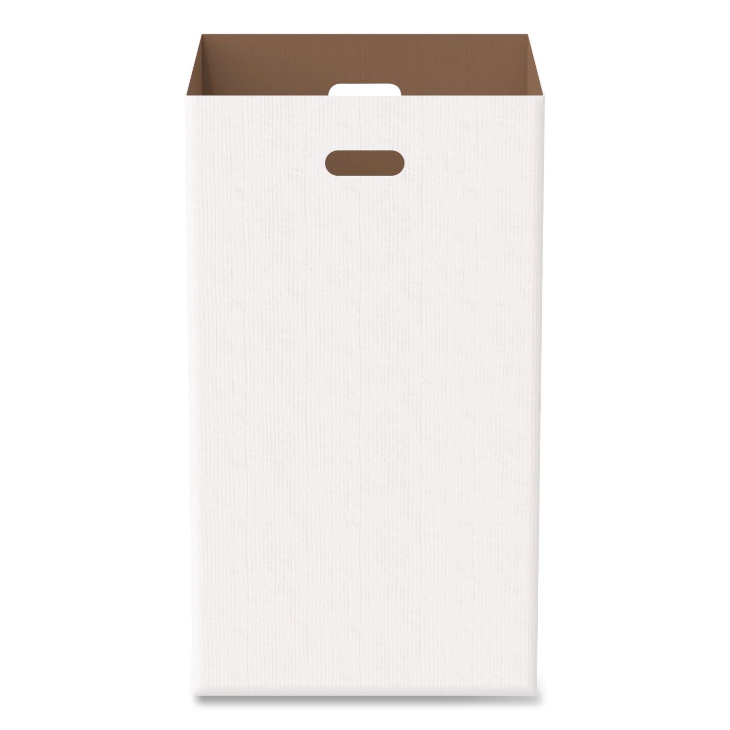 40 Gallon Corrugated Cardboard Trash Can And Recycling Container, White, 10/Carton