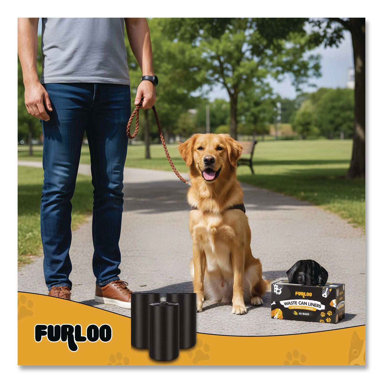13-Gallon Heavy Duty Dog Waste Station Can Liners, Open-Face, 13 Gal, 26" X 33", Black, 50 Bags