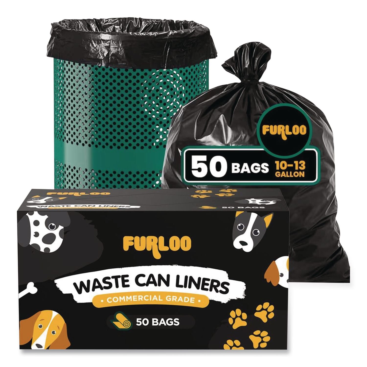 Pet Waste Station Starter Kit With Header Bag Dispenser, Bags And Liners, 11.5 Gal, Top Door, Green