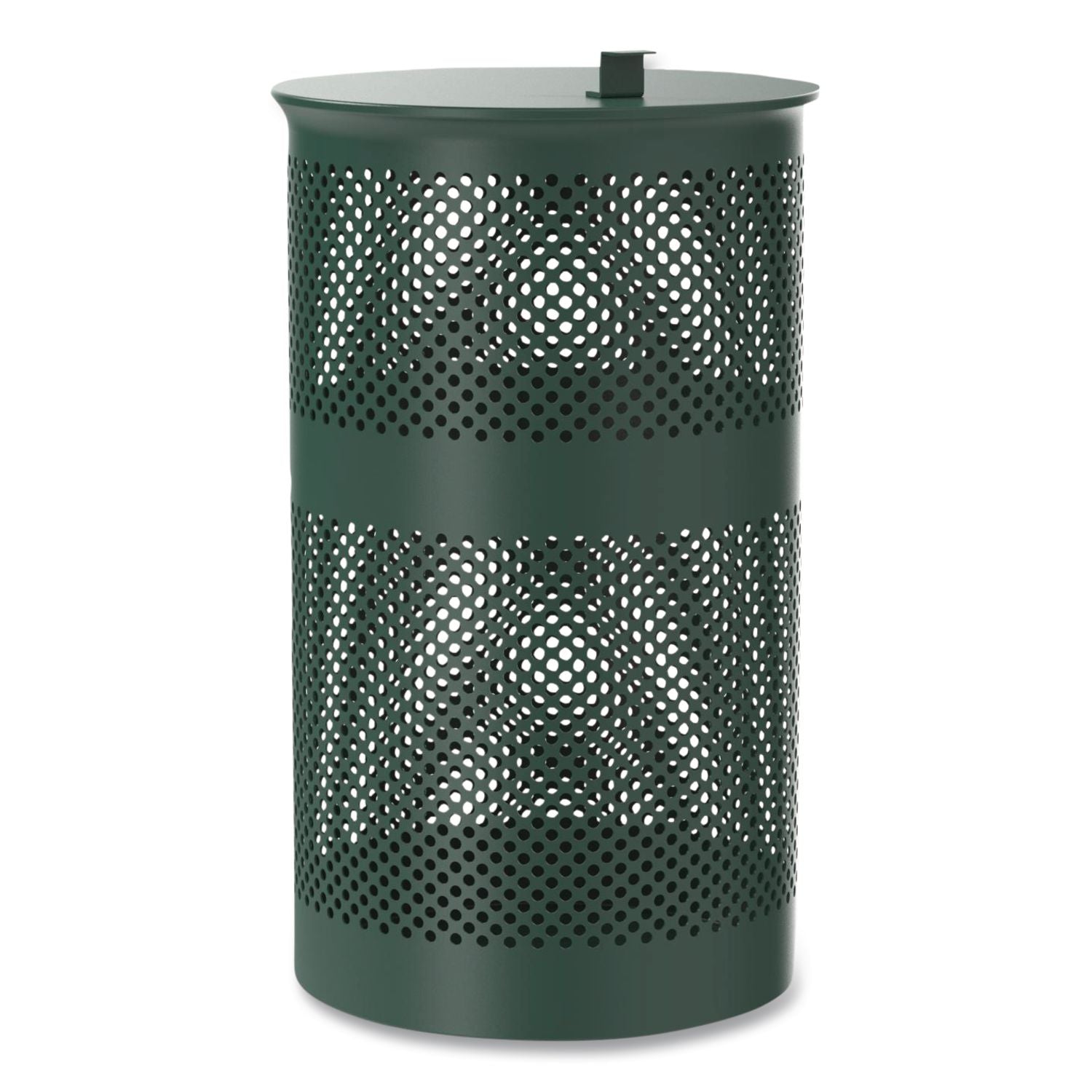 13 Gallon Heavy-Duty Outdoor Pet Waste Trash Can With Lid, Top Door, Green