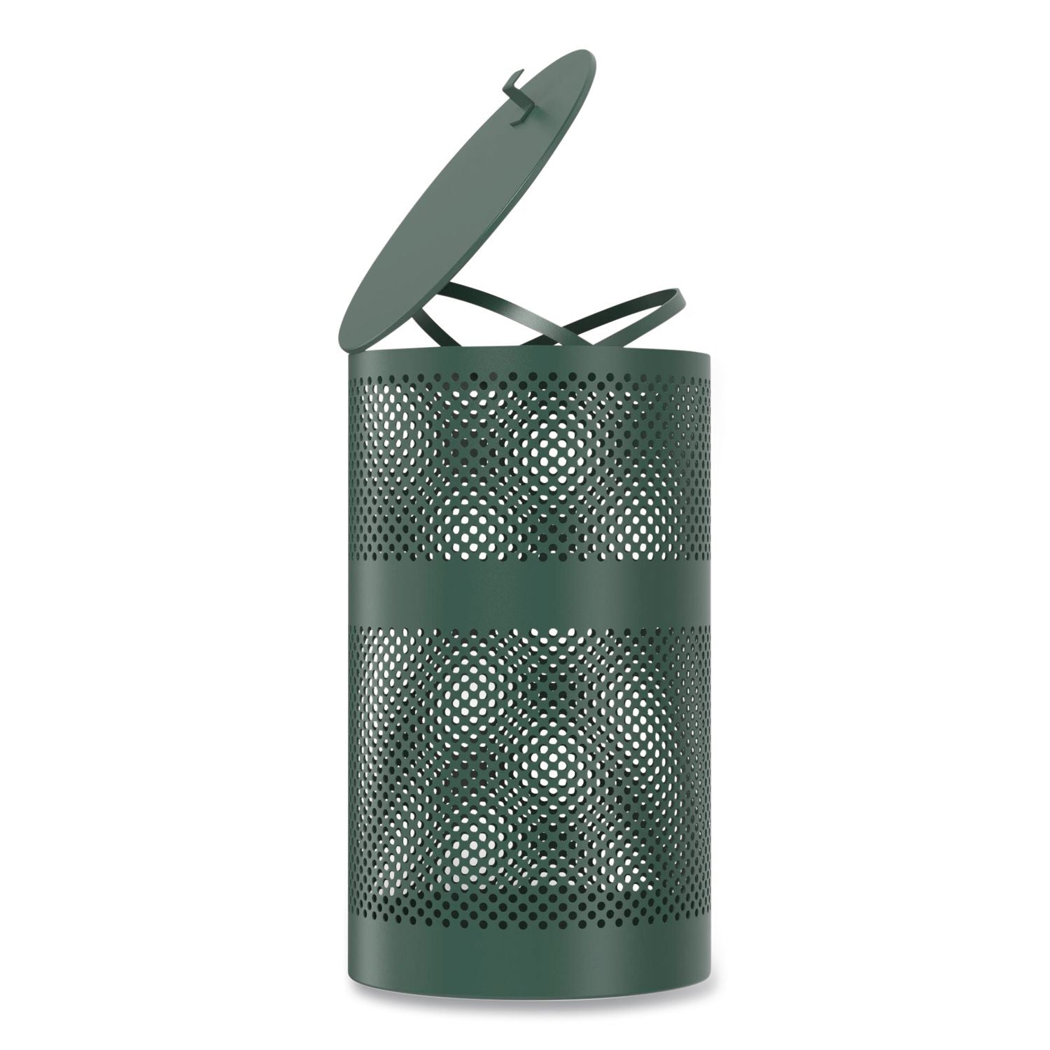 13 Gallon Heavy-Duty Outdoor Pet Waste Trash Can With Lid, Top Door, Green
