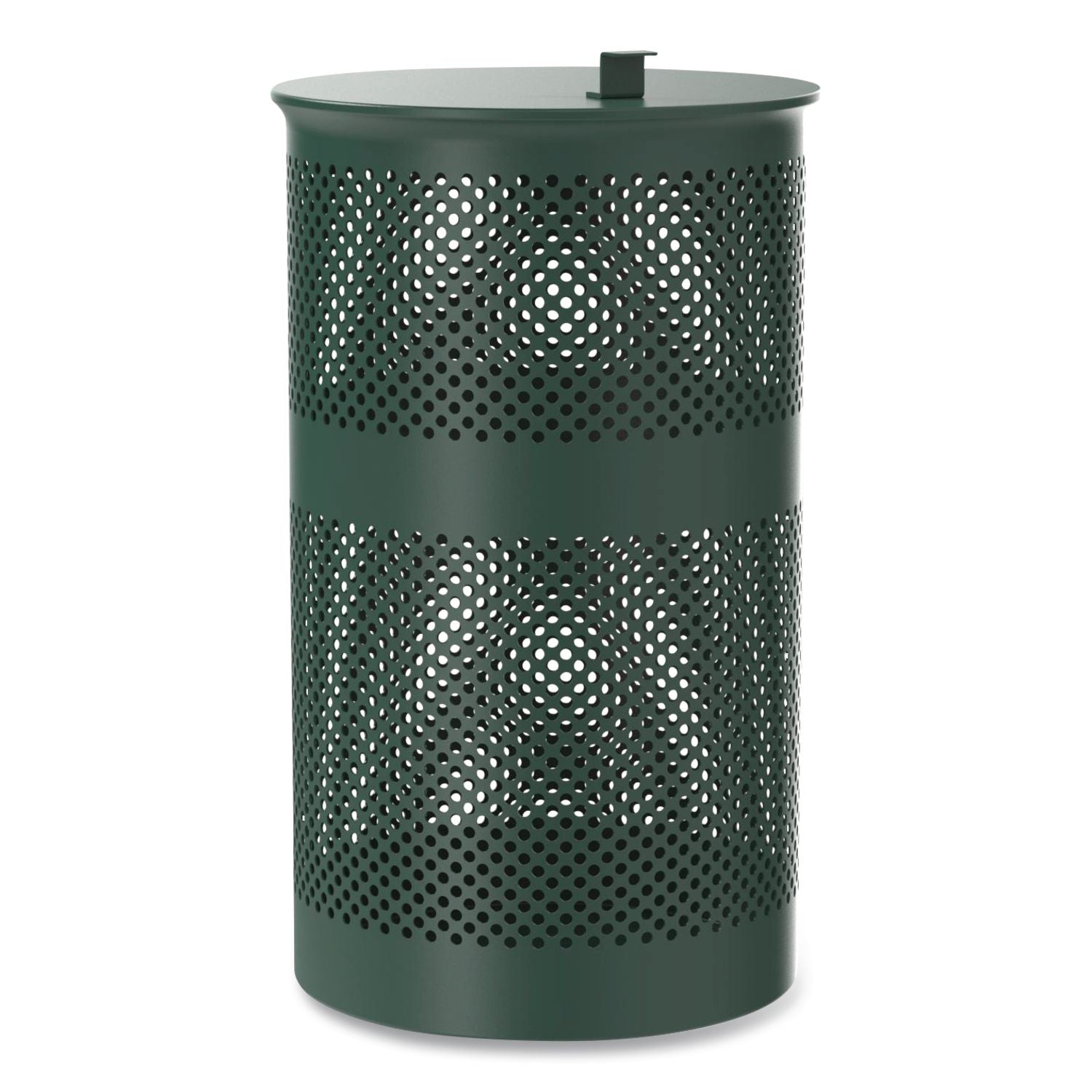 13 Gallon Heavy-Duty Outdoor Pet Waste Trash Can With Lid, Top Door, Green