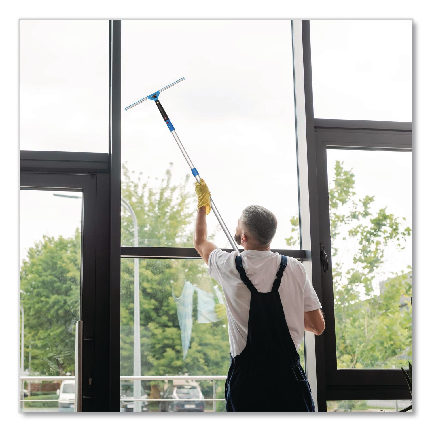 Pro Window Washing Kit With Swivel Squeegee And 6 Ft Telescopic Pole, 18" Wide Blade, 2/Kit