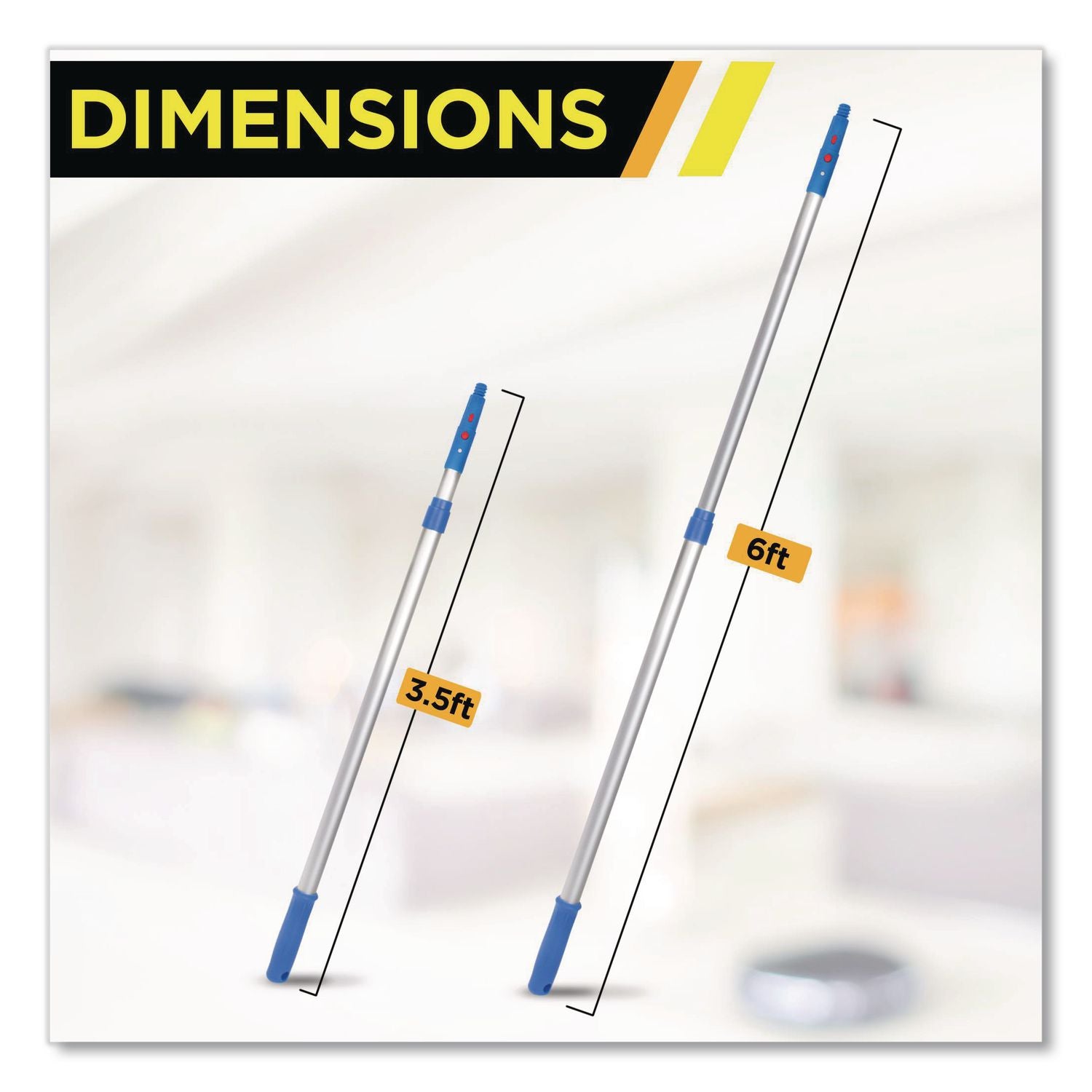 Pro Window Washing Kit With Swivel Squeegee And 6 Ft Telescopic Pole, 18" Wide Blade, 3/Kit