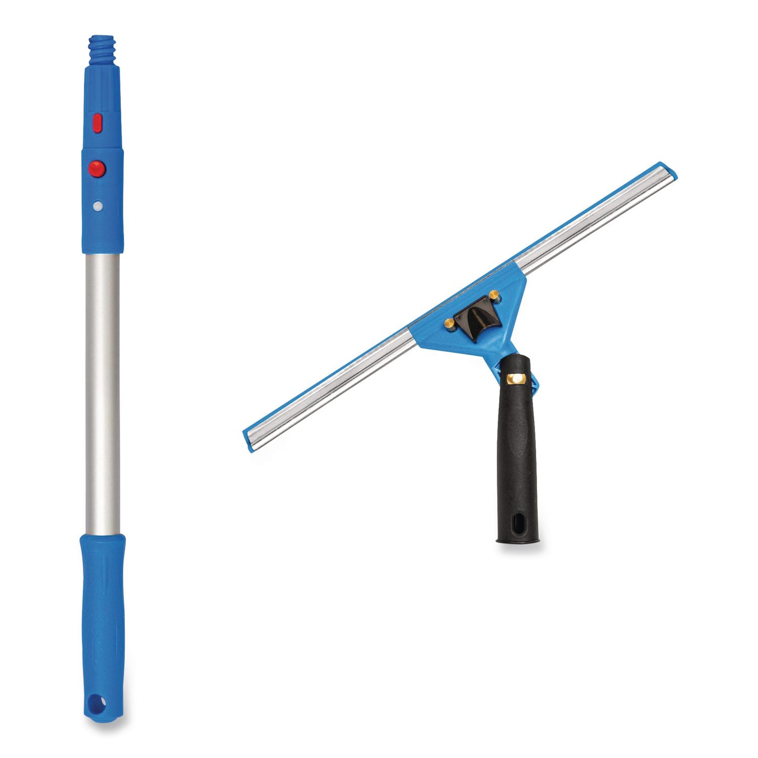 Pro Window Washing Kit With Swivel Window Squeegee And 20" Pole, 14" Wide Blade