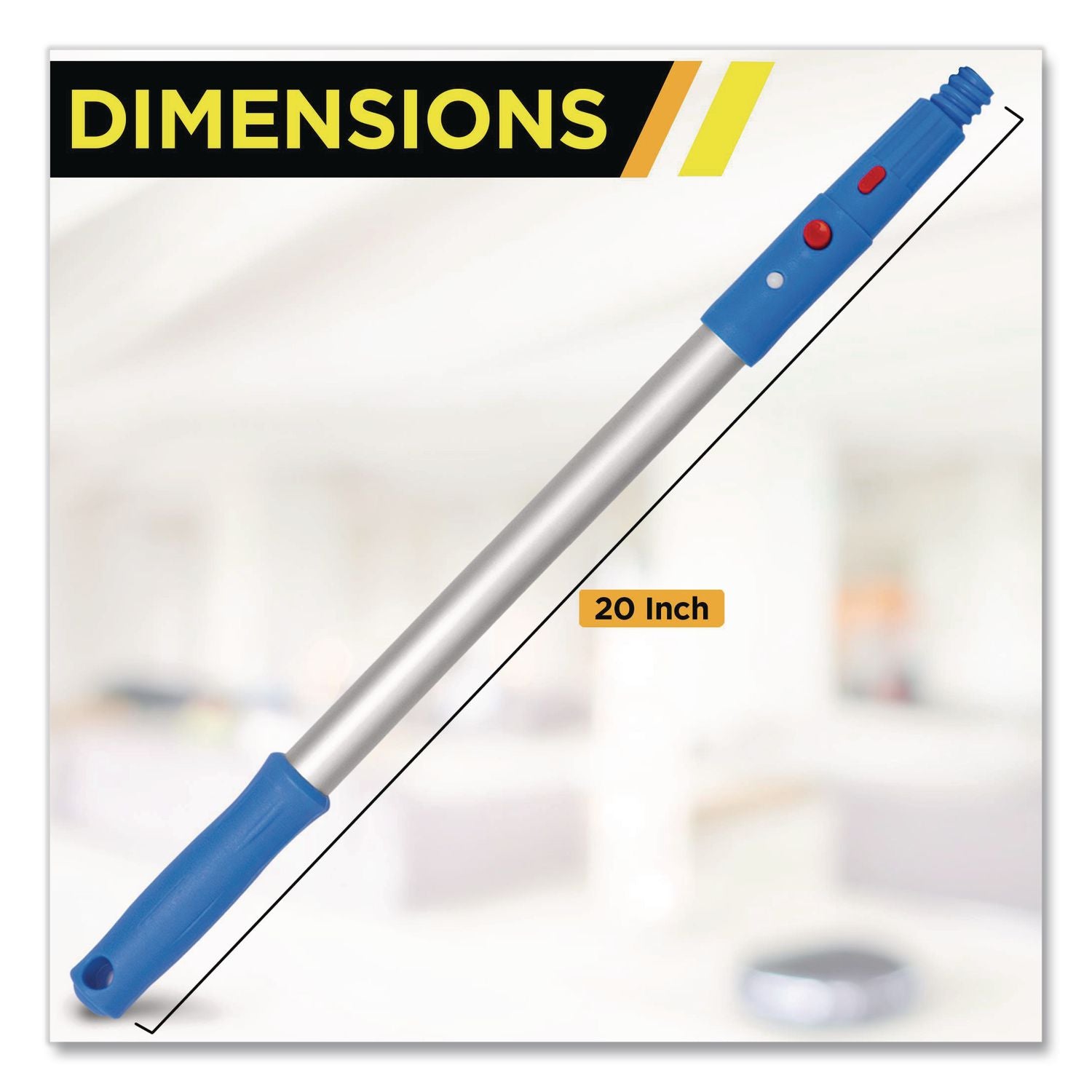 Pro Window Washing Kit With Swivel Window Squeegee And 20" Pole, 14" Wide Blade