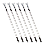 72" Aluminum Telescopic Dust Mop Handle, 1" Dia X 42" To 72", Silver, 6/Pack