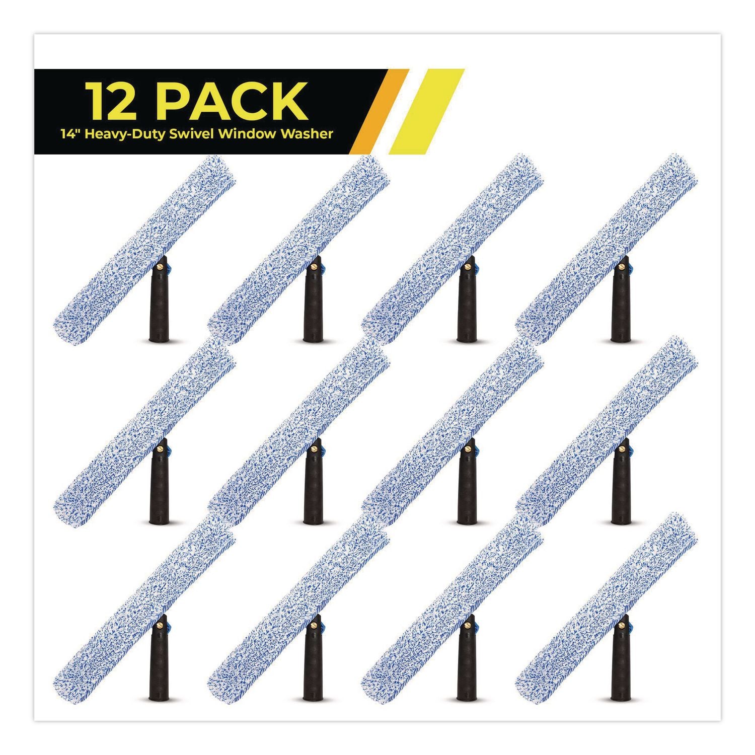 Heavy-Duty Swivel Window Washer, 14" Wide Blade, 12/Carton