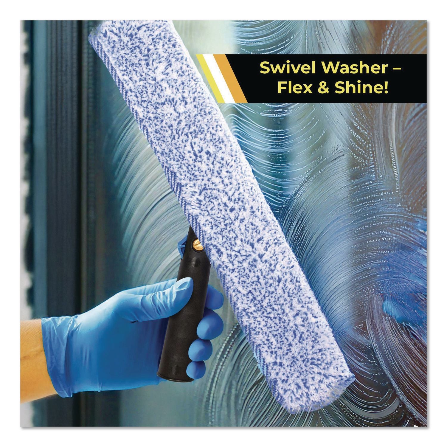 Heavy-Duty Swivel Window Washer, 18" Wide Blade, 2/Pack