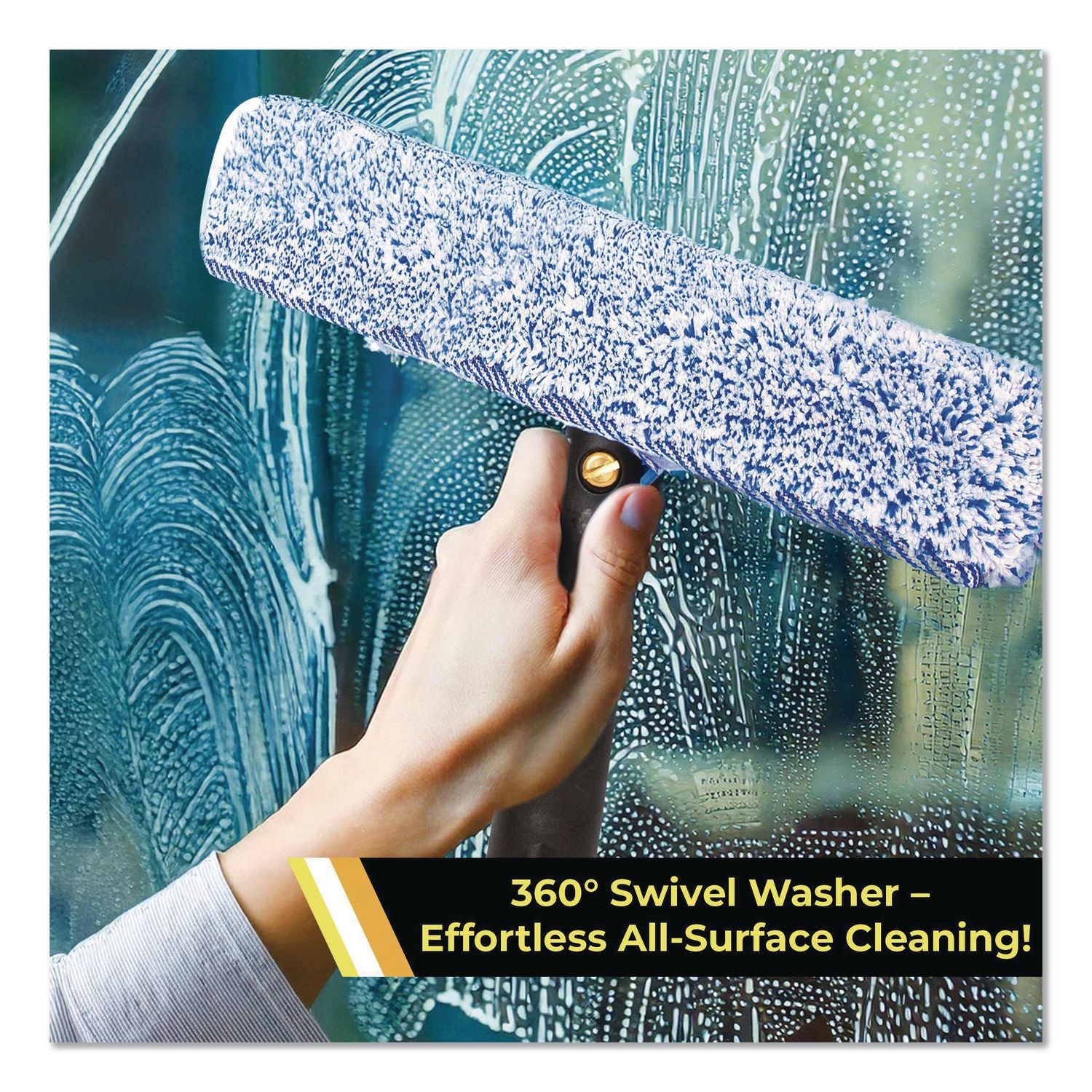 Heavy-Duty Swivel Window Washer, 18" Wide Blade, 2/Pack