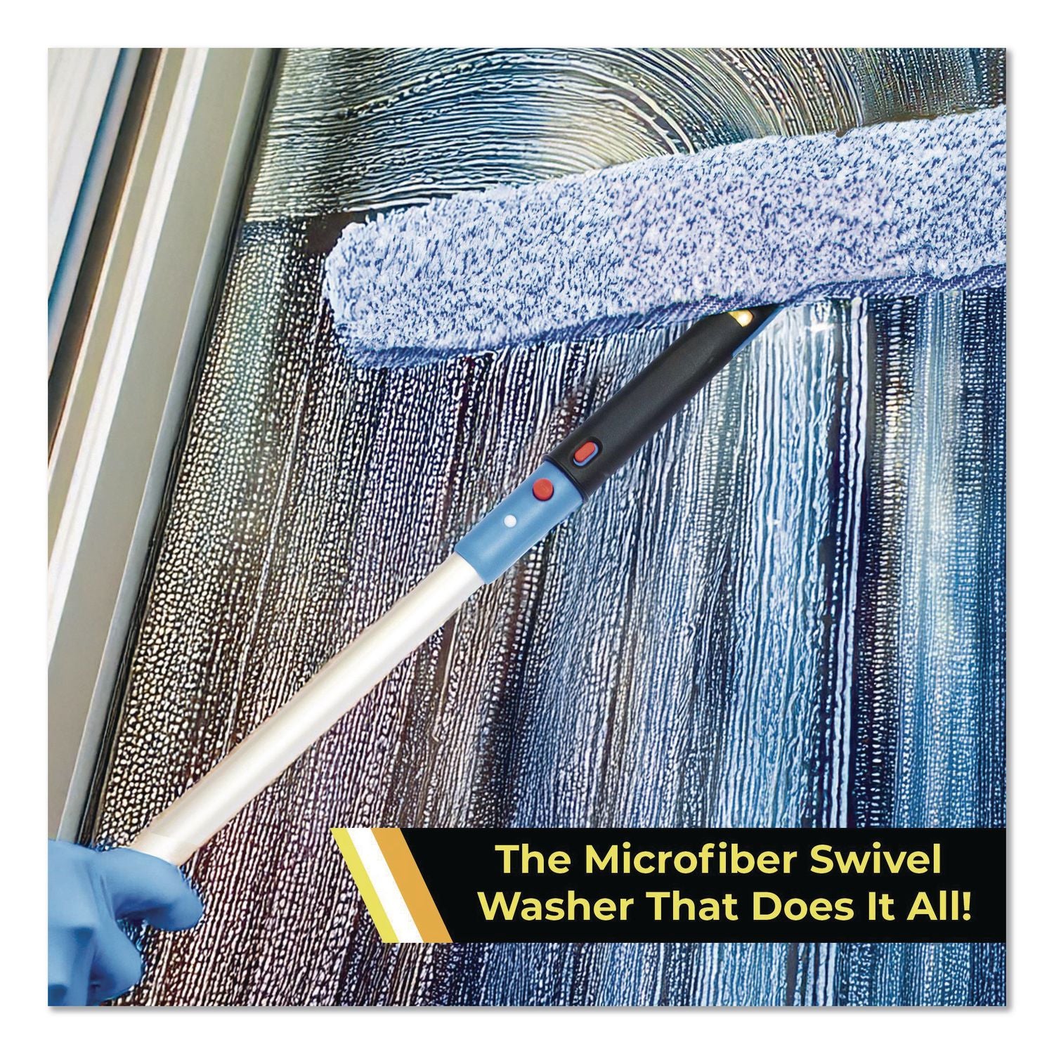 Heavy-Duty Swivel Window Washer, 18" Wide Blade, 2/Pack