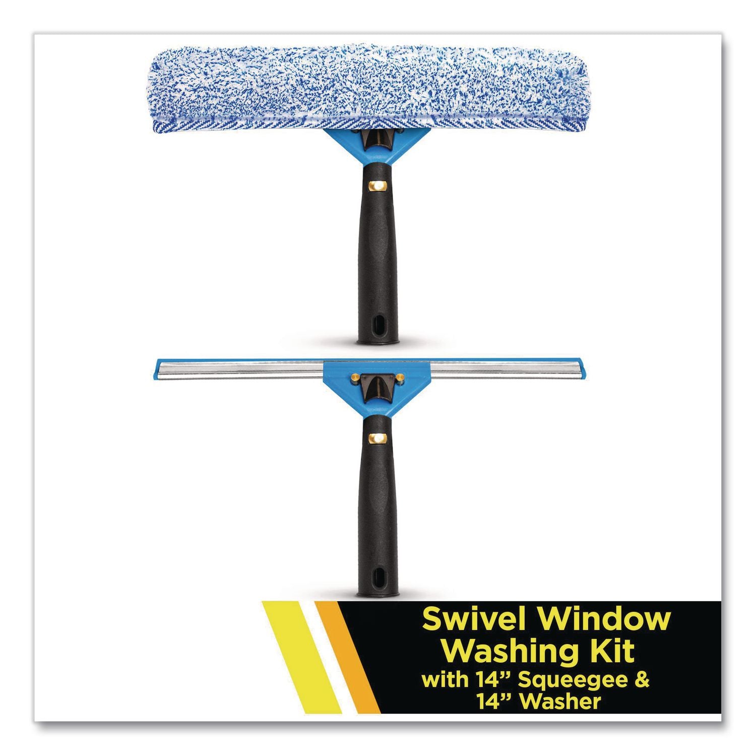 Swivel Window Washing Kit With Squeegee And Washer, 14" Wide