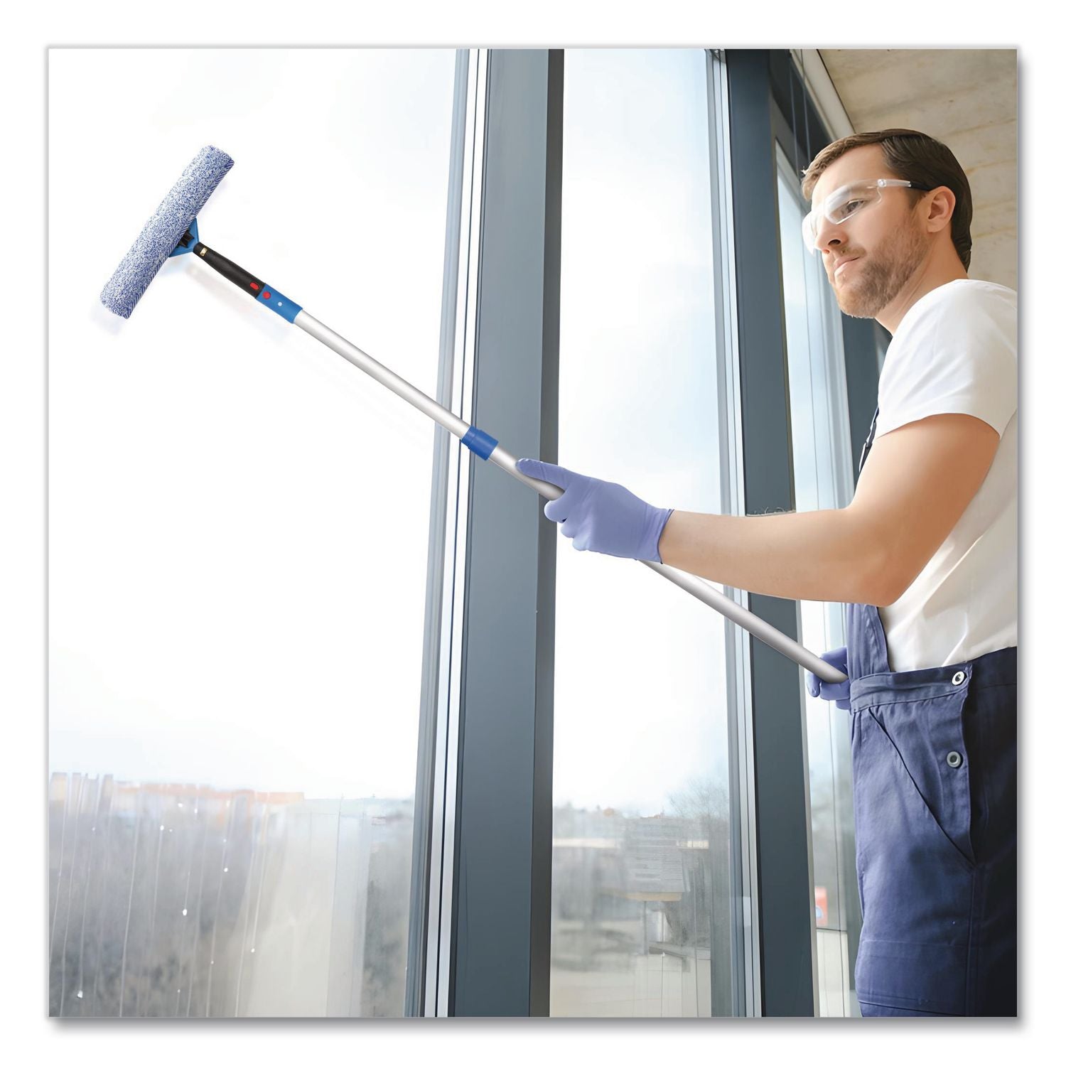 Pro Window Washing Kit With Squeegee, Washer And 6 Ft Telescopic Pole, 14" Wide, 2/Kit