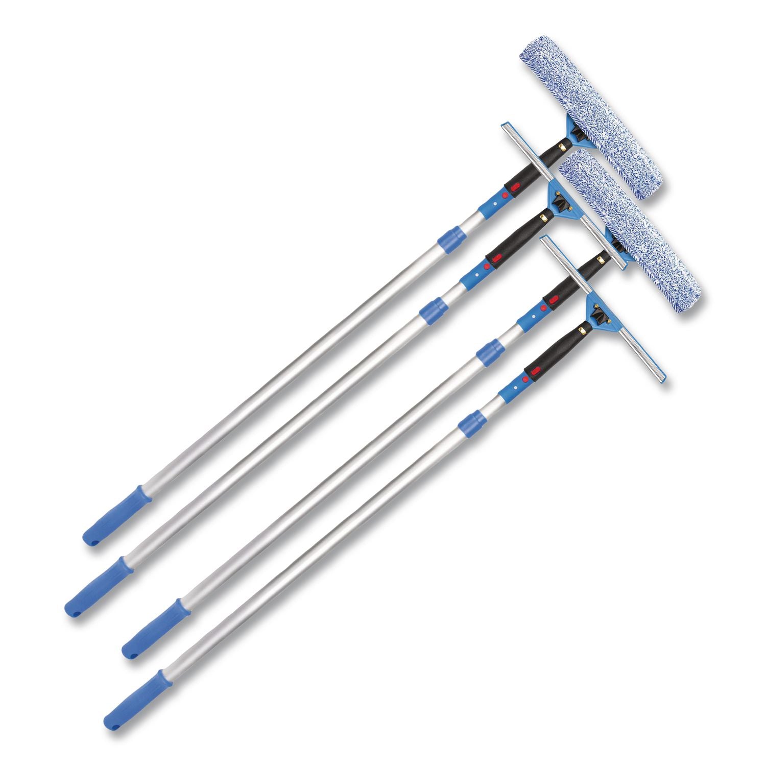 Pro Window Washing Kit With Squeegee, Washer And 6 Ft Telescopic Pole, 14" Wide, 2/Kit