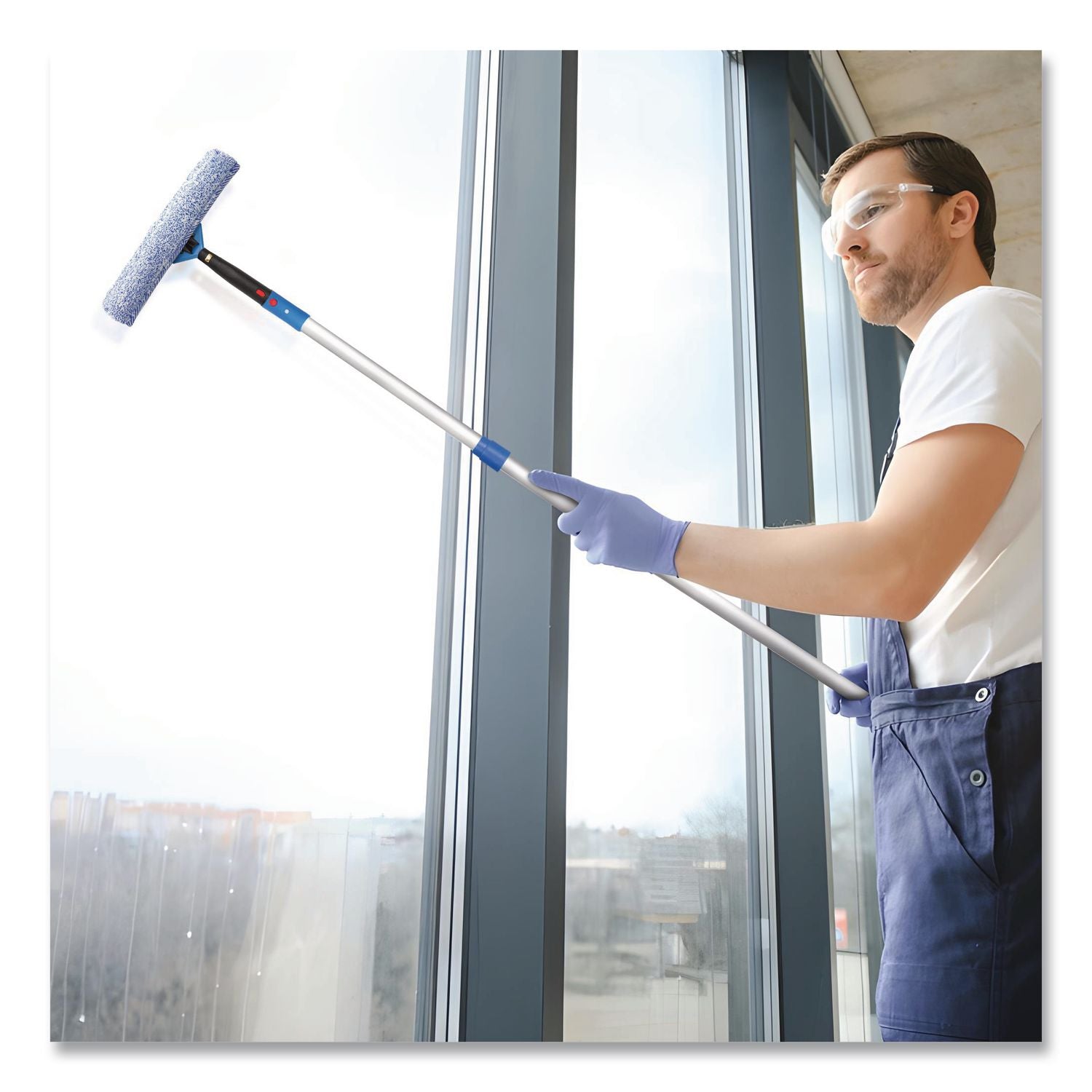 Pro Window Washing Kit With Squeegee, Washer And 6 Ft Telescopic Pole, 14" Wide, 3/Kit