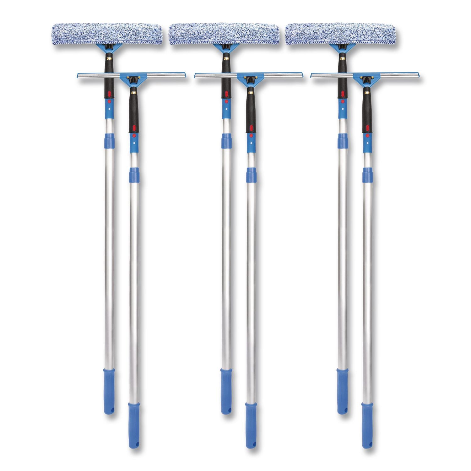 Pro Window Washing Kit With Squeegee, Washer And 6 Ft Telescopic Pole, 14" Wide, 3/Kit