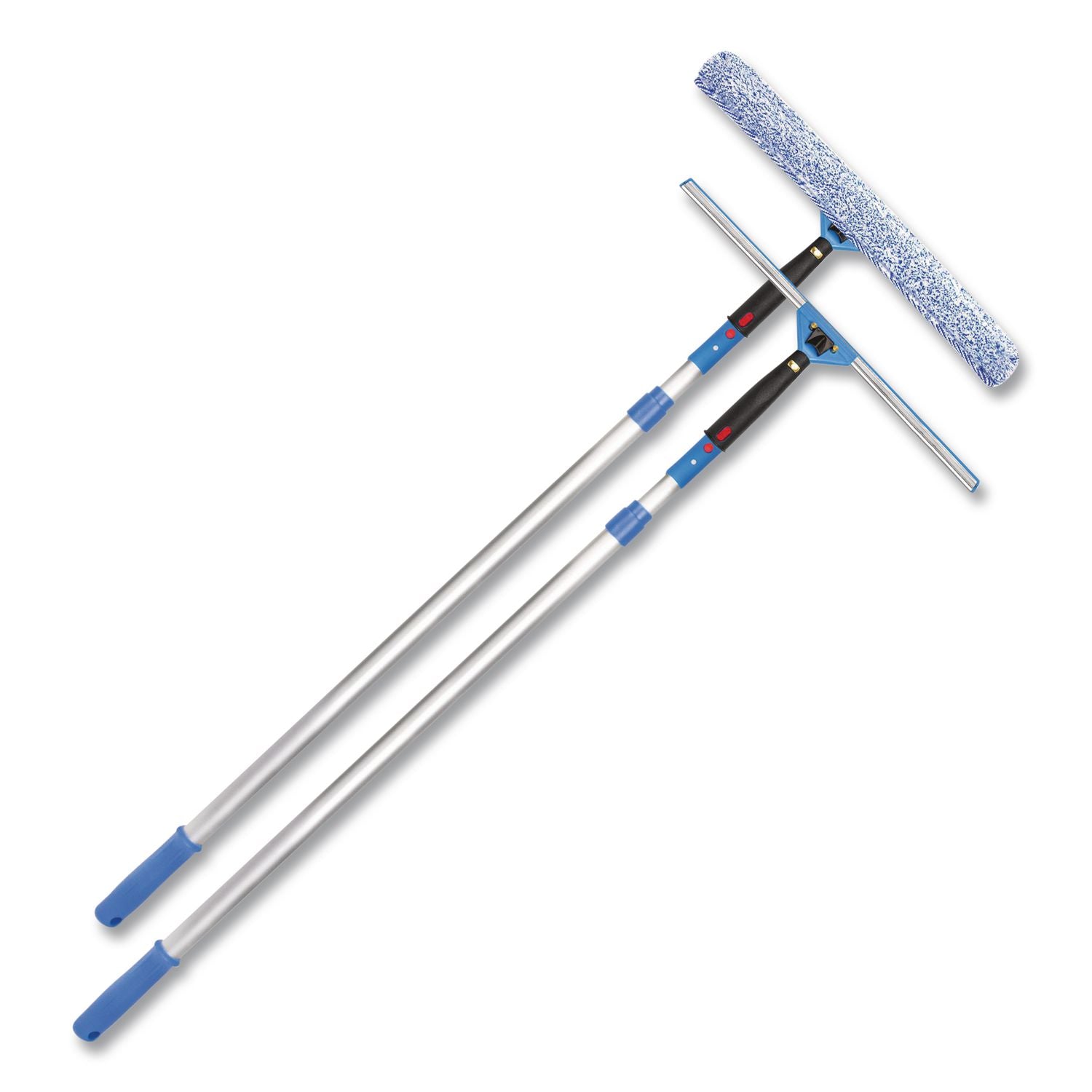 Pro Window Washing Kit With Squeegee, Washer And 6 Ft Telescopic Pole, 18" Wide Blade