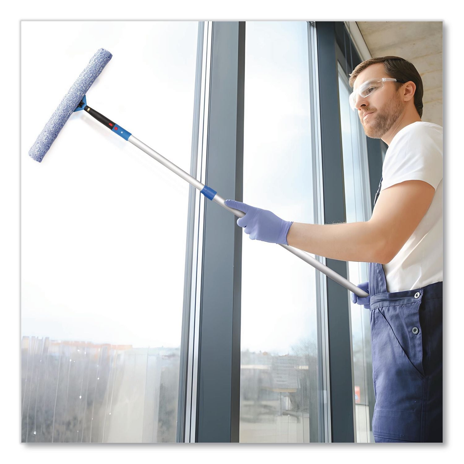 Pro Window Washing Kit With 14" Wide Blade Squeegee, Washer, 6 Ft Telescopic Pole And 3 Gal Heavy-Duty Bucket, 3/Kit