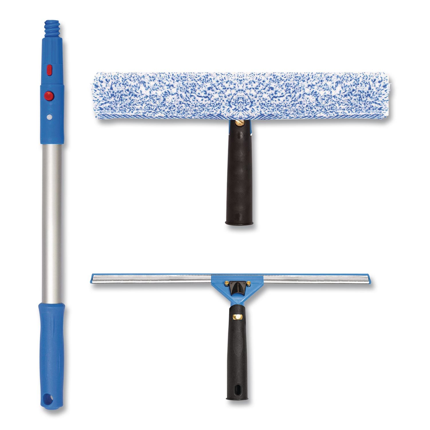 Pro Window Washing Kit With Squeegee, Washer And 20" Pole, 14" Wide Blade, 2/Kit
