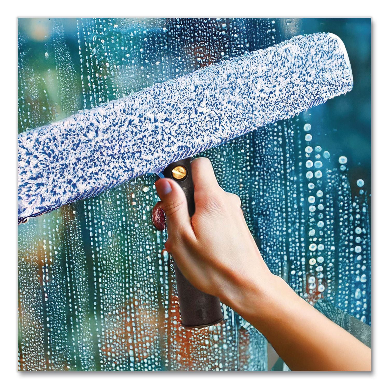 Pro Window Washing Kit With Squeegee, Washer And 20" Pole, 14" Wide Blade, 2/Kit