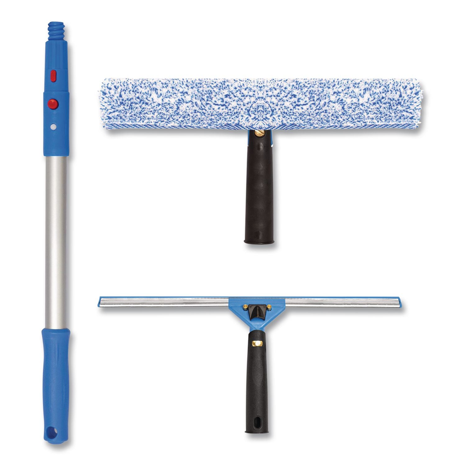 Pro Window Washing Kit With Squeegee, Washer And 20" Pole, 14" Blade Width, 3/Kit