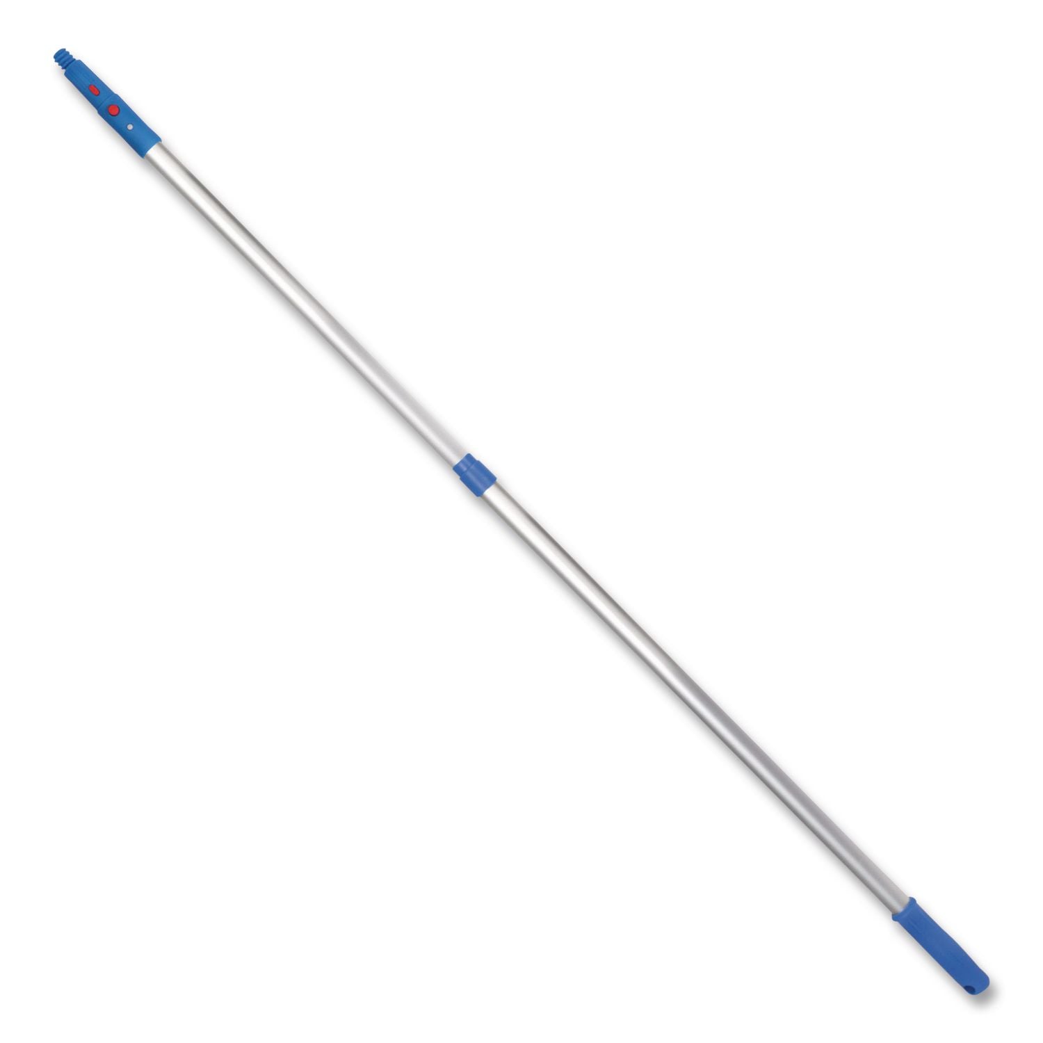 6 Ft Telescopic Aluminum Extension Pole With Click/Lock Adapter Cone, 3.5 Ft To 6 Ft, Blue/Silver, 2/Pack