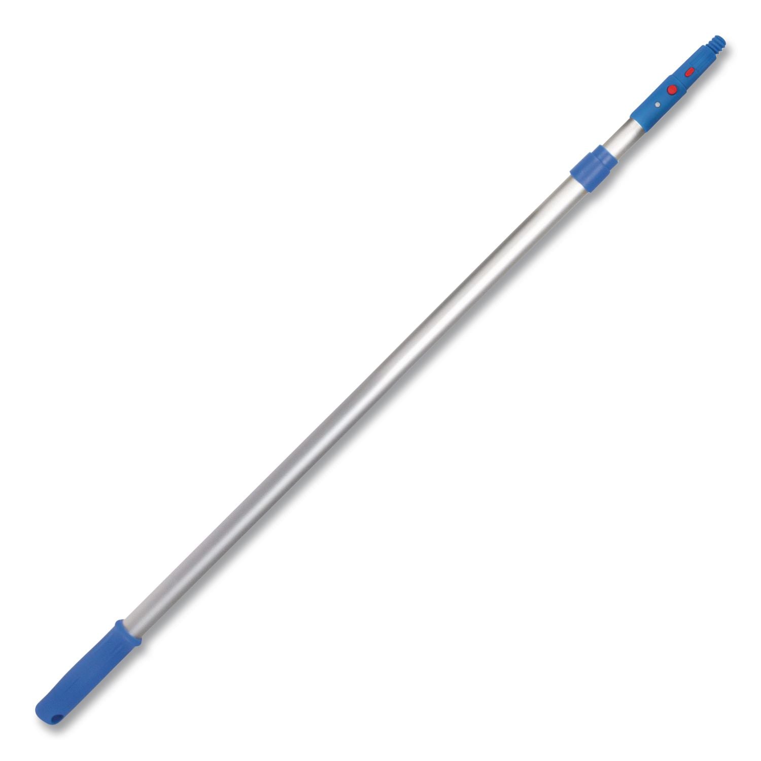 6 Ft Telescopic Aluminum Extension Pole With Click/Lock Adapter Cone, 3.5 Ft To 6 Ft, Blue/Silver, 2/Pack