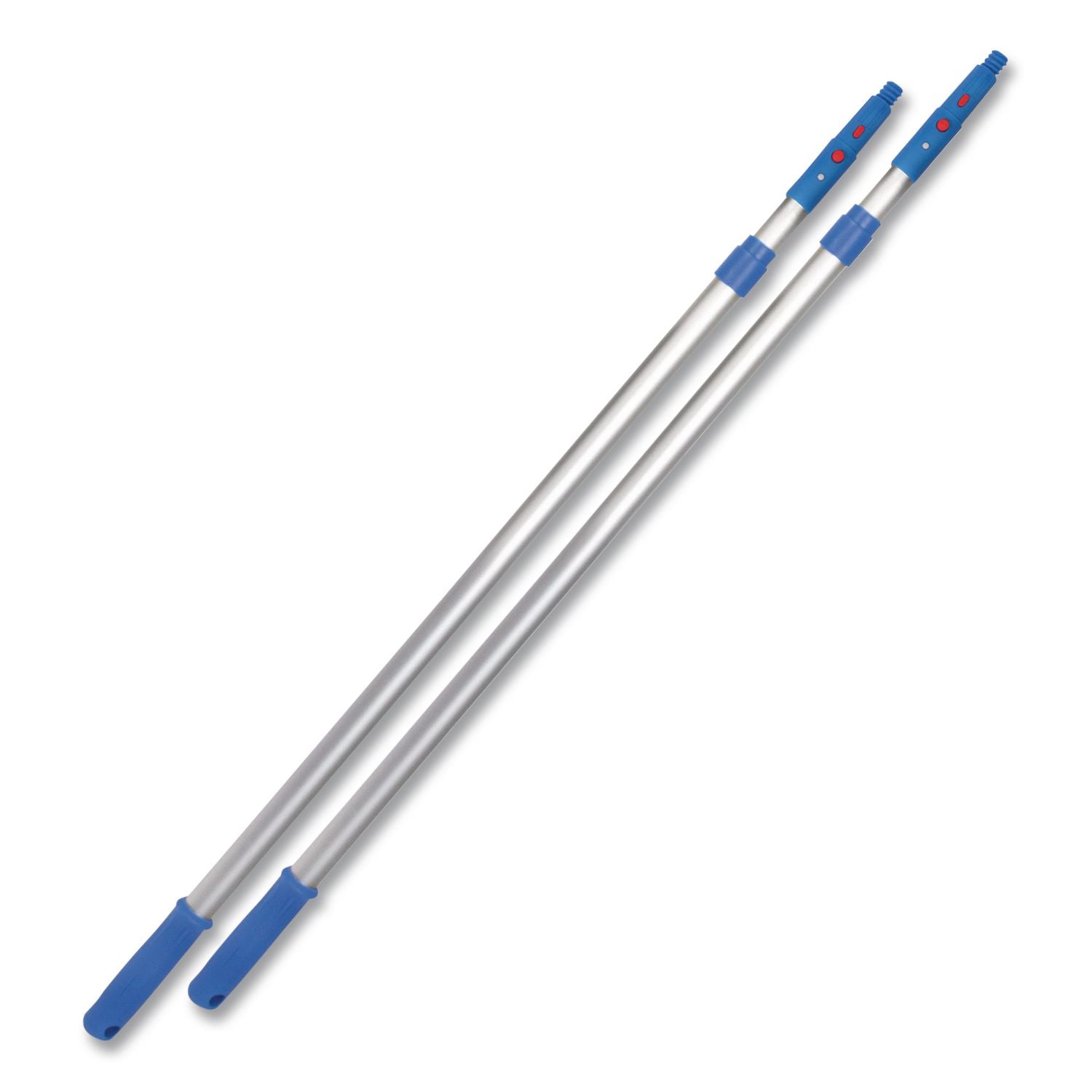 6 Ft Telescopic Aluminum Extension Pole With Click/Lock Adapter Cone, 3.5 Ft To 6 Ft, Blue/Silver, 3/Pack
