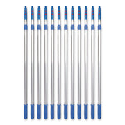 6 Ft Telescopic Aluminum Extension Pole With Click/Lock Adapter Cone, 3.5 Ft To 6 Ft, Blue/Silver, 12/Carton