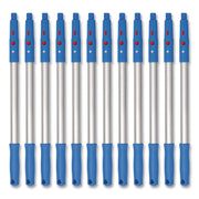 20" Aluminum Pole With Click/Lock Adapter Cone, Blue/Silver, 12/Pack
