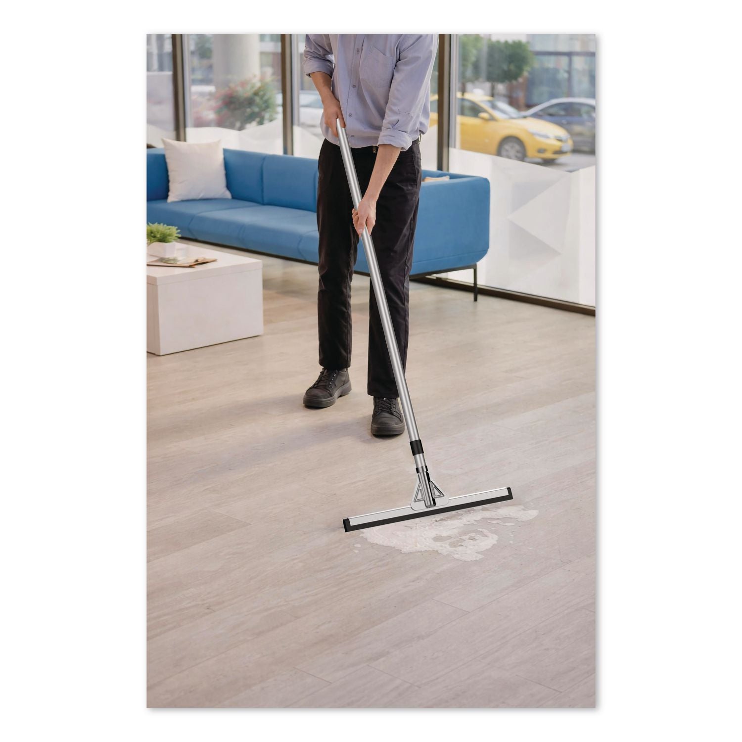 Double Neoprene Foam Floor Squeegee With 72" Aluminum Telescopic Handle, 18" Wide Blade, 4/Kit