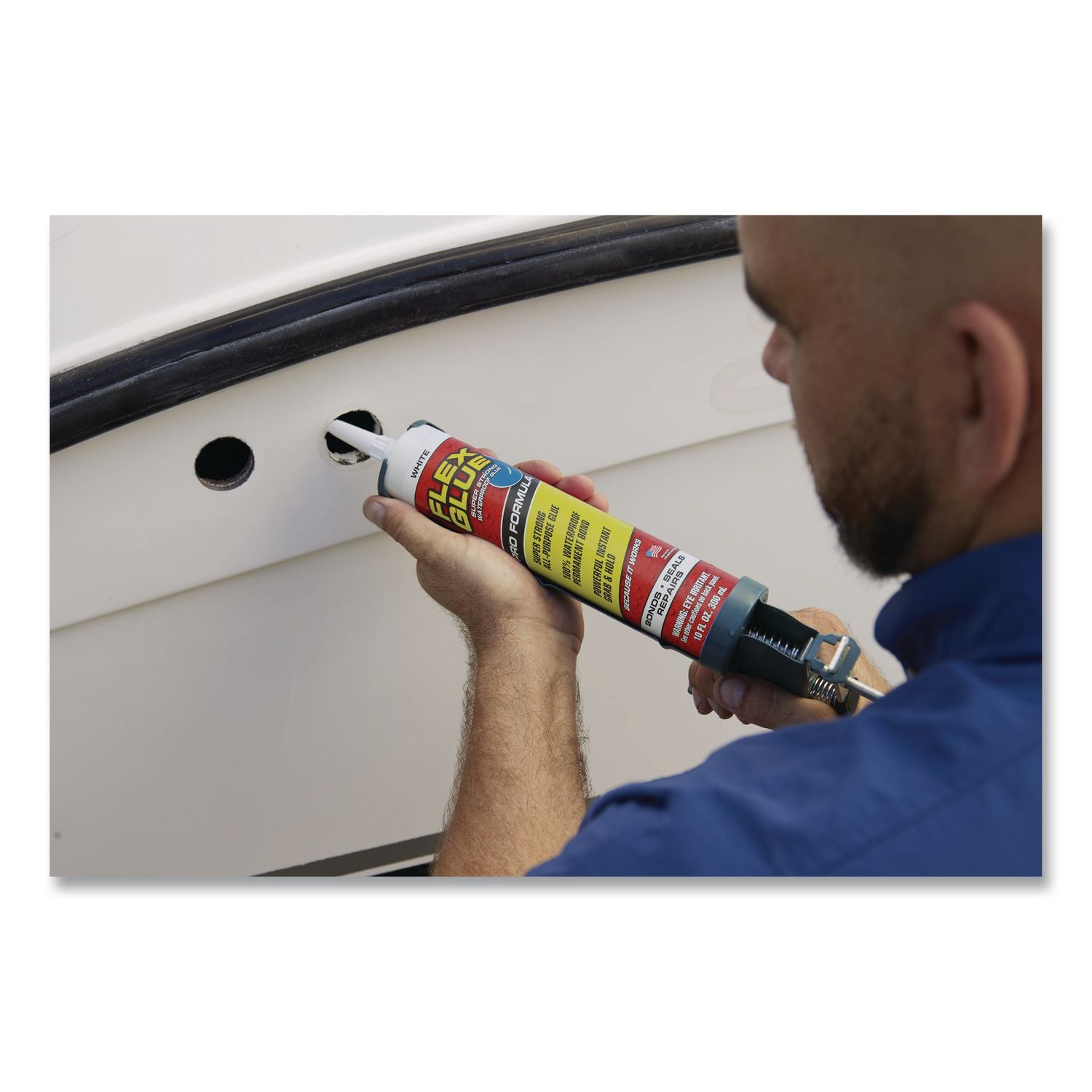 Flex Glue Super Strong Waterproof Glue, 10 Oz, Dries White, 6/Carton