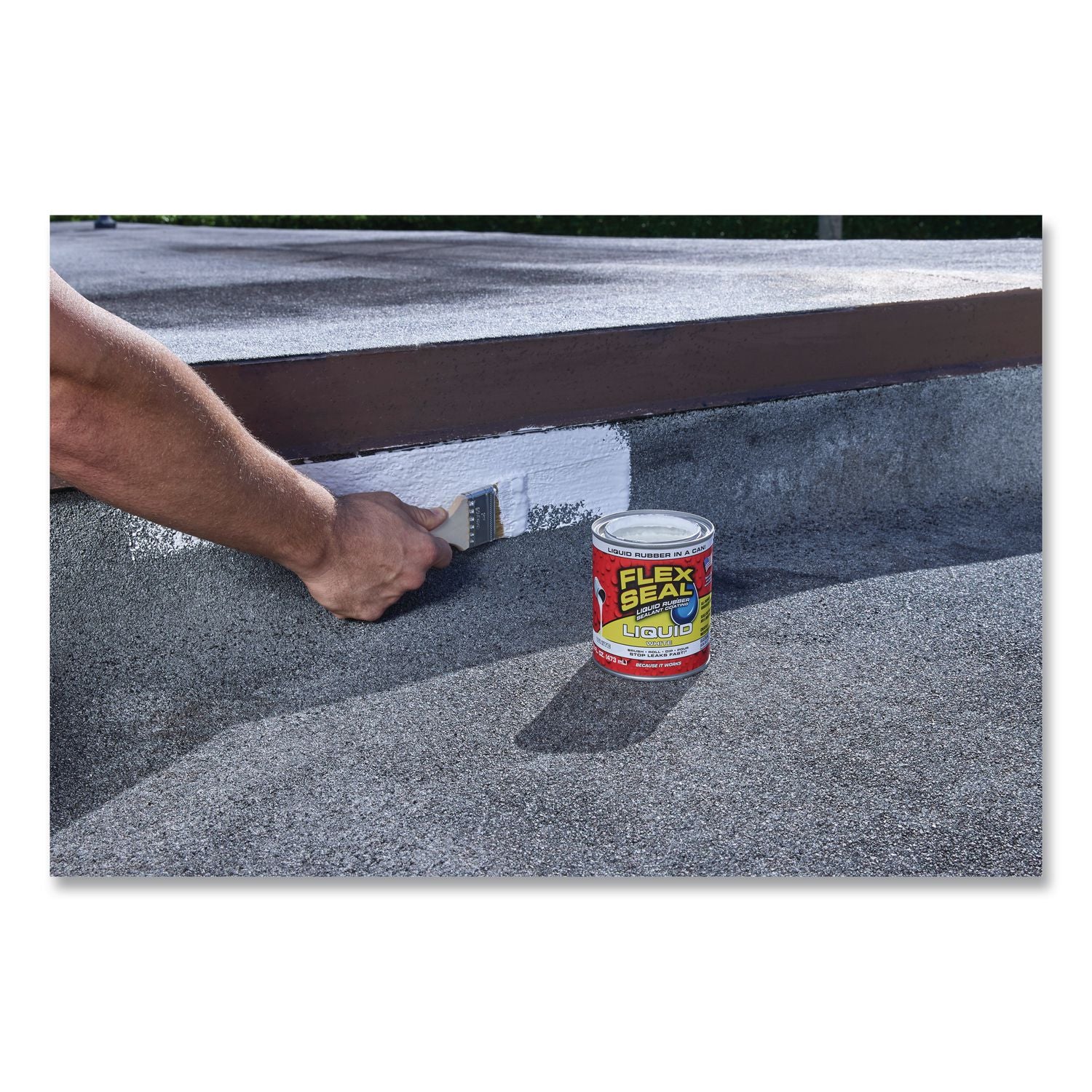 Flex Seal Liquid Rubber Sealant Coating Liquid, 16 Oz Can, Dries White, 6/Carton