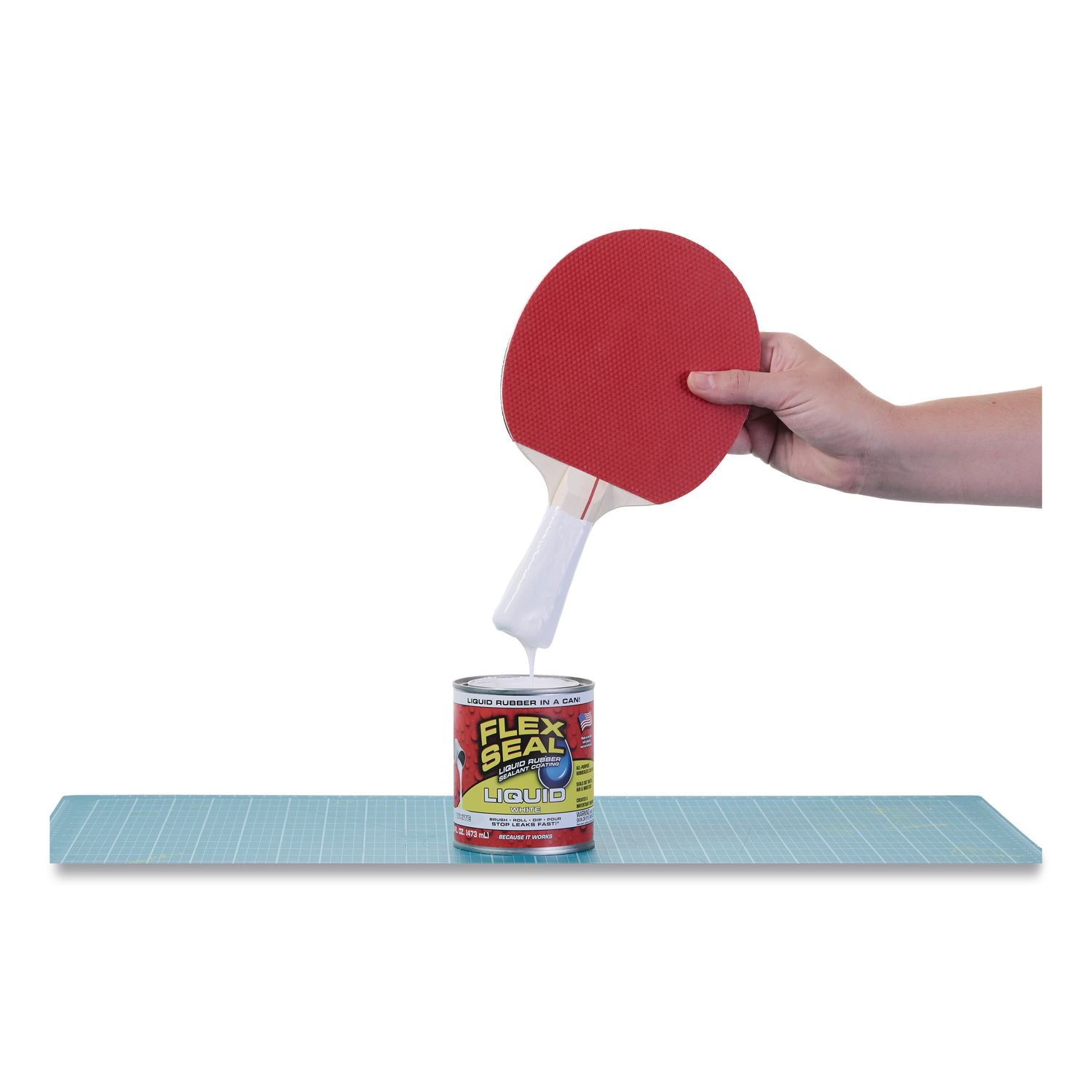 Flex Seal Liquid Rubber Sealant Coating Liquid, 16 Oz Can, Dries White, 6/Carton