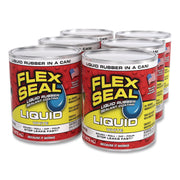 Flex Seal Liquid Rubber Sealant Coating Liquid, 16 Oz Can, Dries White, 6/Carton