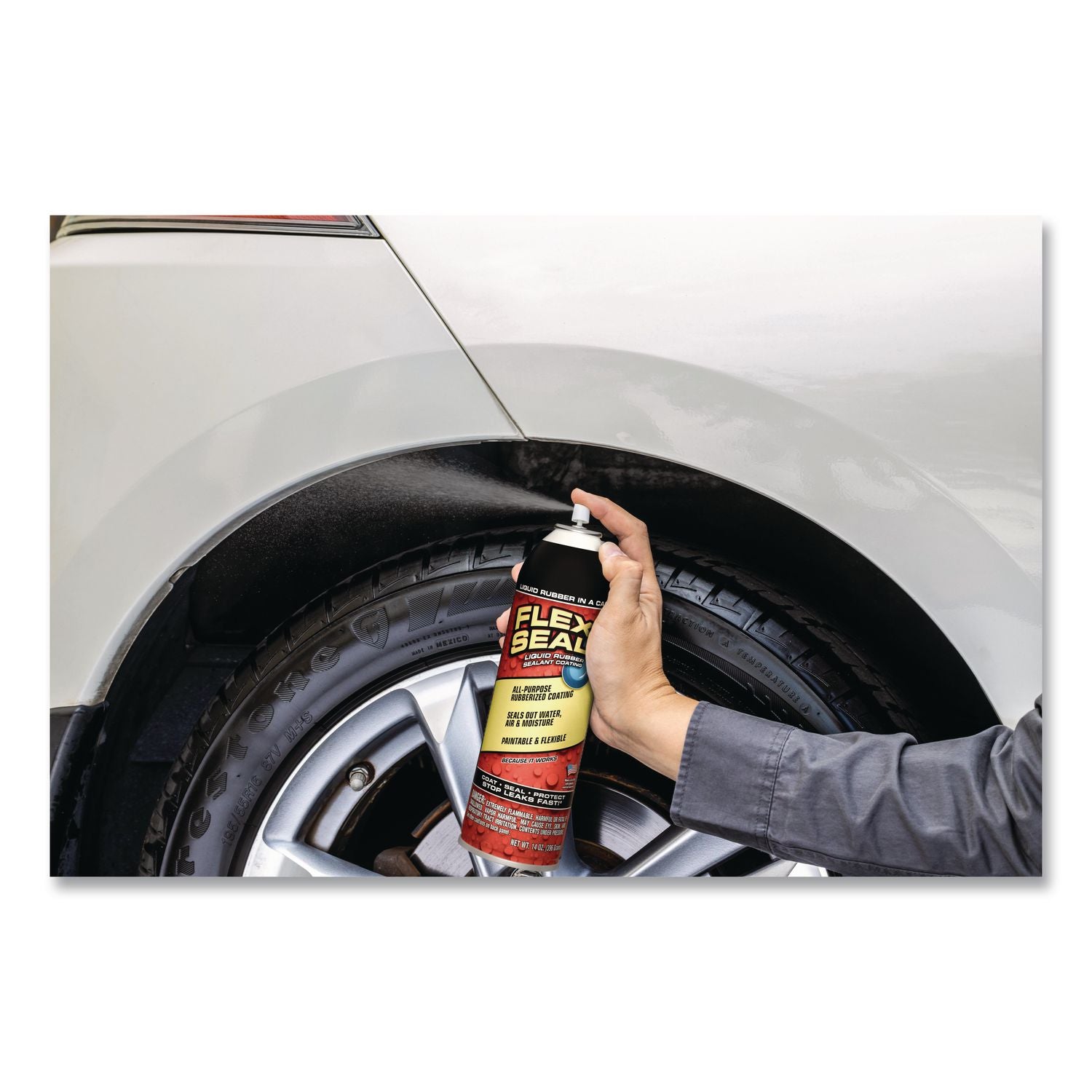 Flex Seal Liquid Rubber Sealant Coating Aerosol, 14 Oz Aerosol Can, Dries Black, 6/Carton