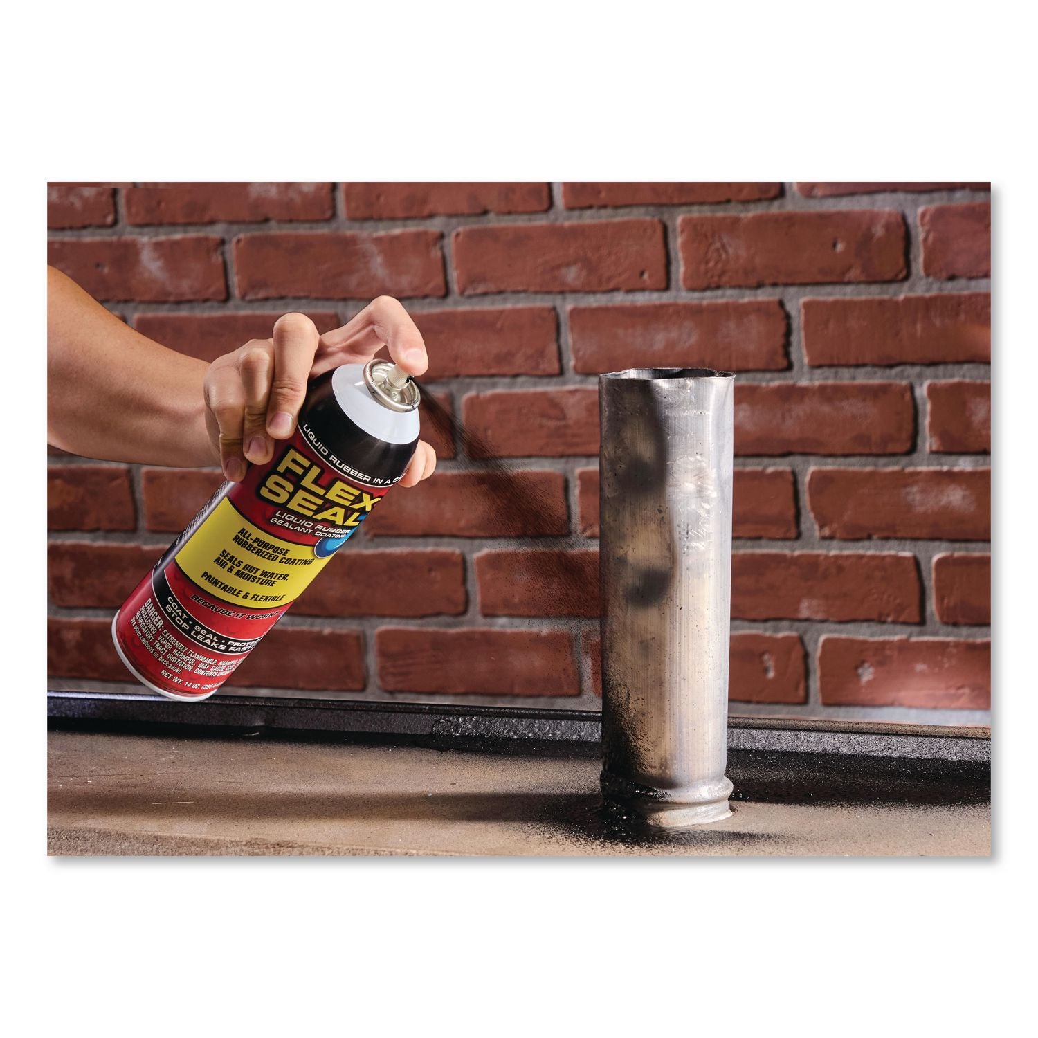 Flex Seal Liquid Rubber Sealant Coating Aerosol, 14 Oz Aerosol Can, Dries Red, 6/Carton
