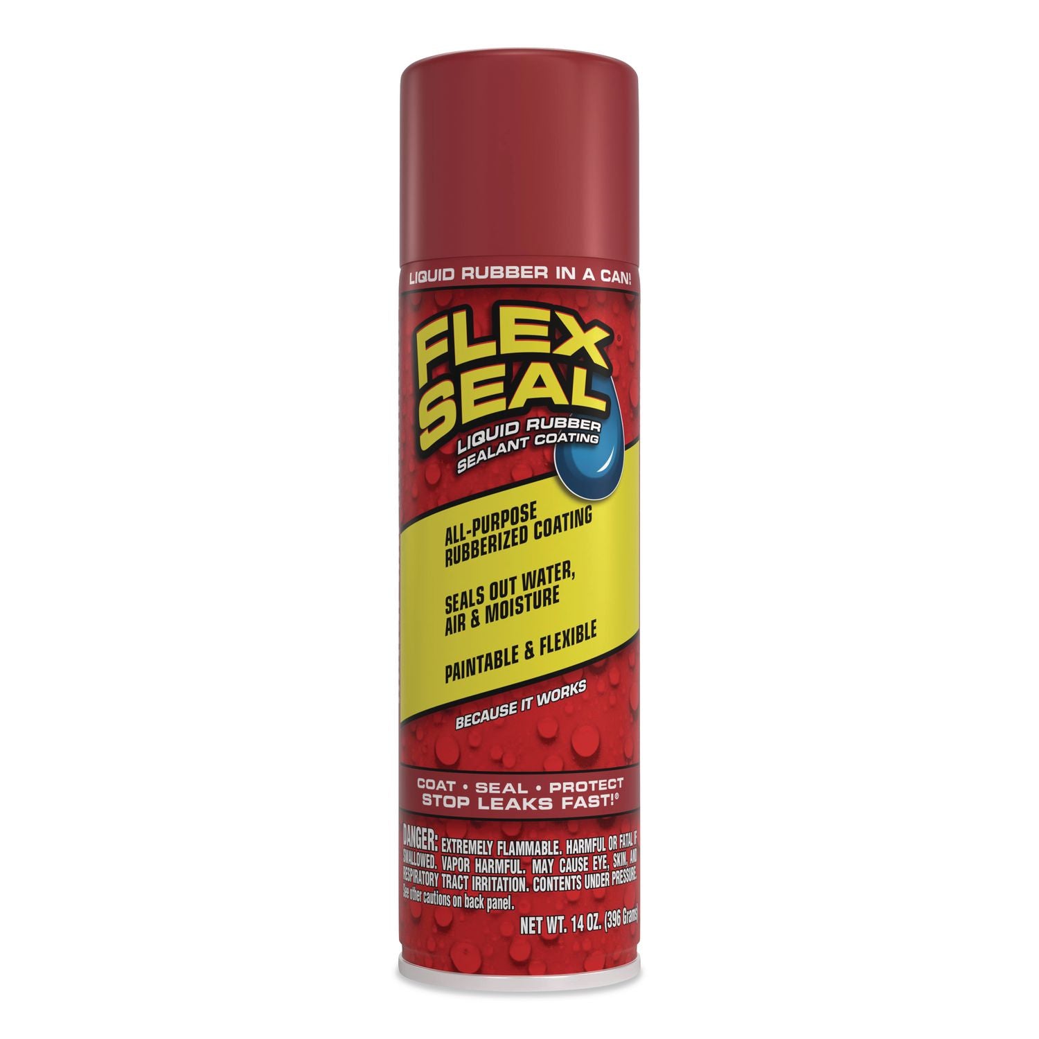 Flex Seal Liquid Rubber Sealant Coating Aerosol, 14 Oz Aerosol Can, Dries Red, 6/Carton
