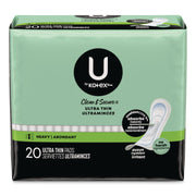 U By Kotex Security Ultra Thin Feminine Pads, Heavy Absorbency, 20/Pack, 8 Packs/Carton