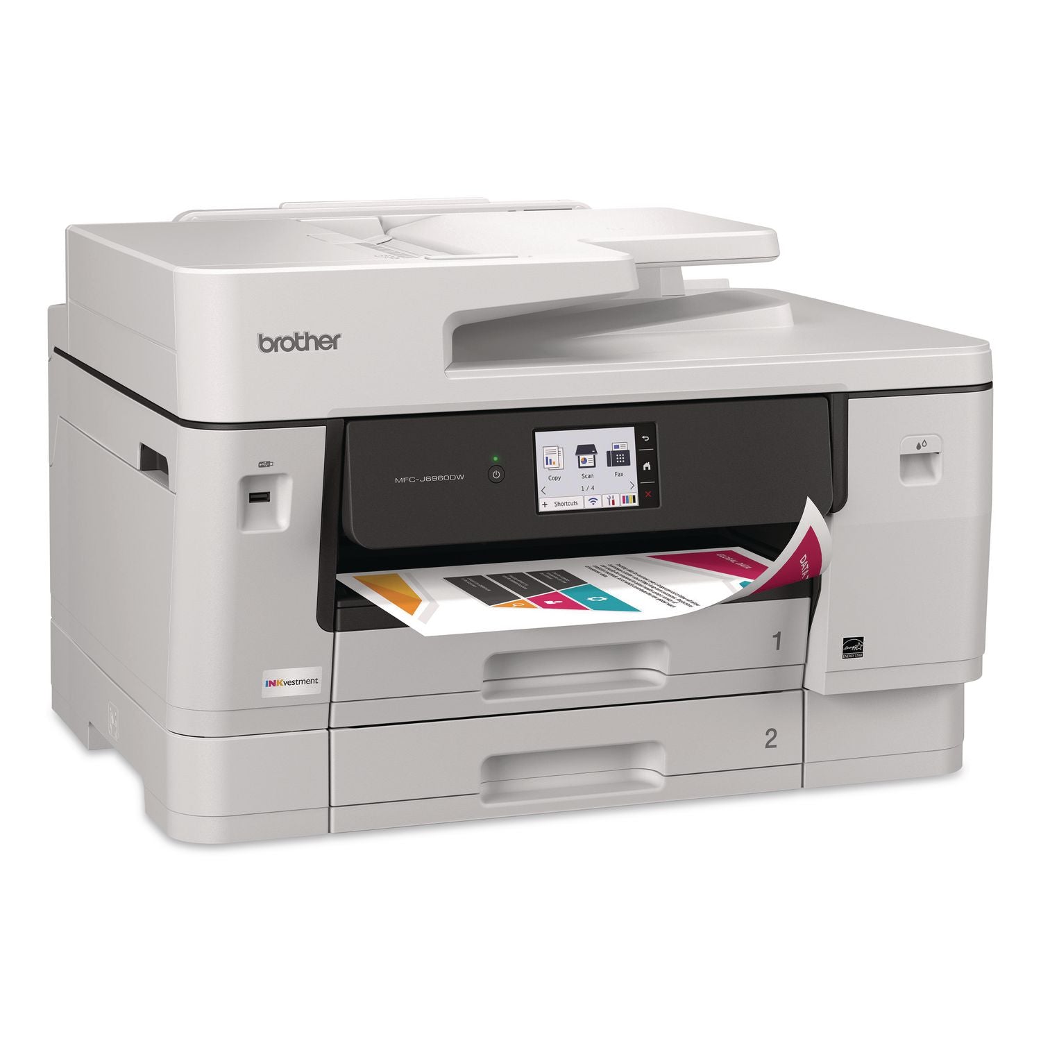 MFC-J6960DW Inkvestment Color AIO Printer, Copy/Fax/Print/Scan