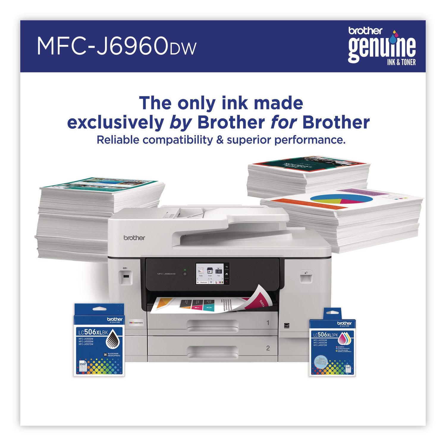 MFC-J6960DW Inkvestment Color AIO Printer, Copy/Fax/Print/Scan