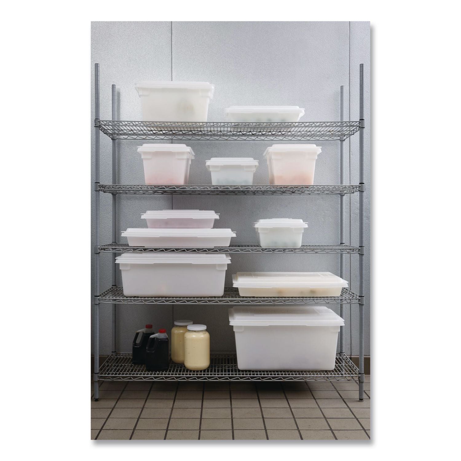 Food/Tote Boxes, 5 Gal, 18 X 3.5 X 3.5, Plastic, White
