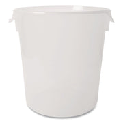 Round Storage Containers, 22 Qt, 13.13" Diameter X 14" H, Plastic, Clear