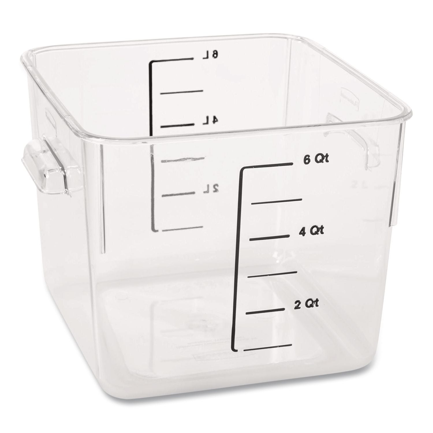 Spacesaver Square Containers, 6 Qt, 8.8 X 8.75 X 7, Plastic, Clear