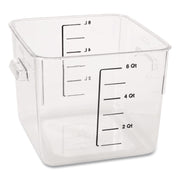 Spacesaver Square Containers, 6 Qt, 8.8 X 8.75 X 7, Plastic, Clear