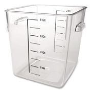 Spacesaver Square Containers, 8 Qt, 8.8 X 8.75 X 8.75, Plastic, Clear