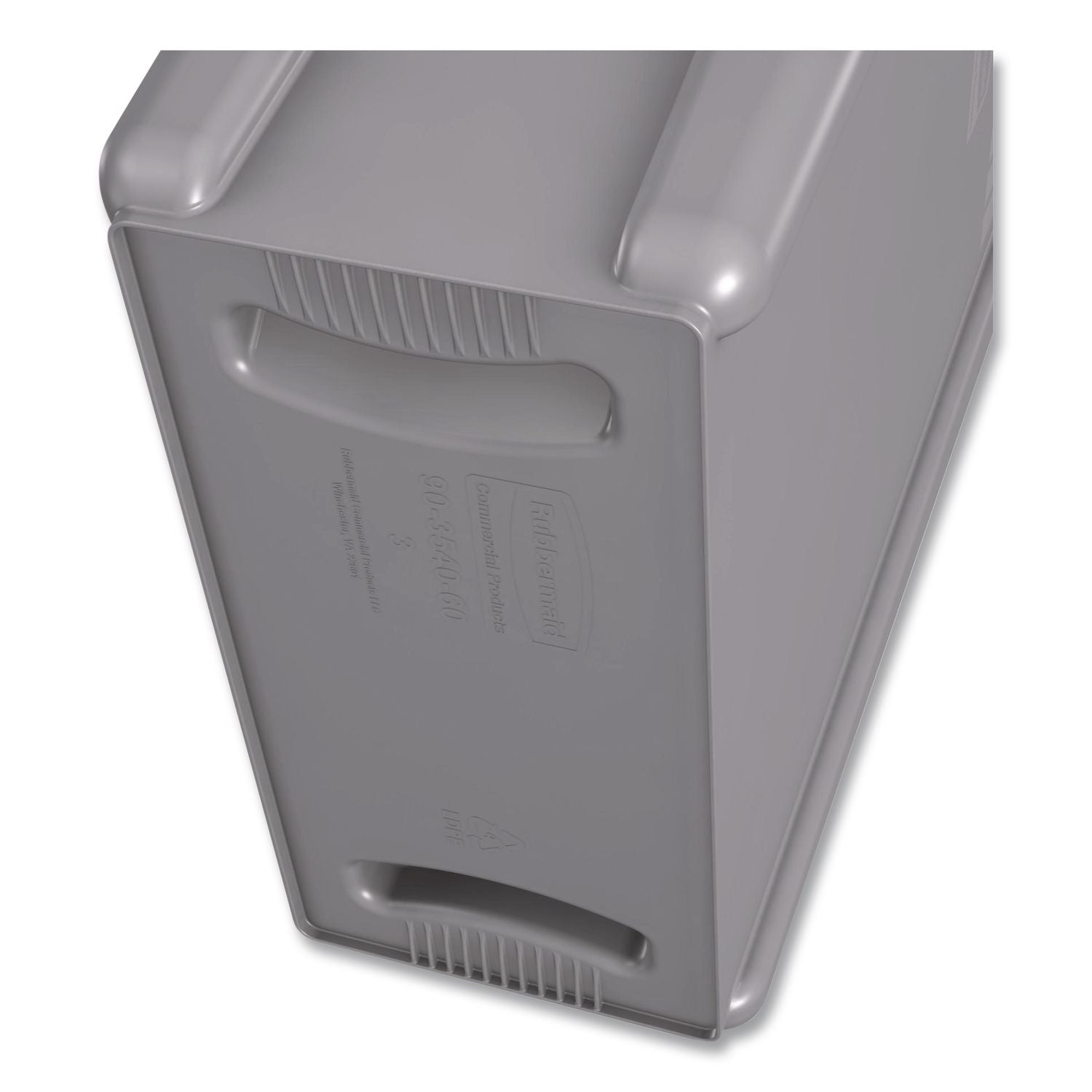 Slim Jim Waste Container, 16 Gal, Resin, Dark Green