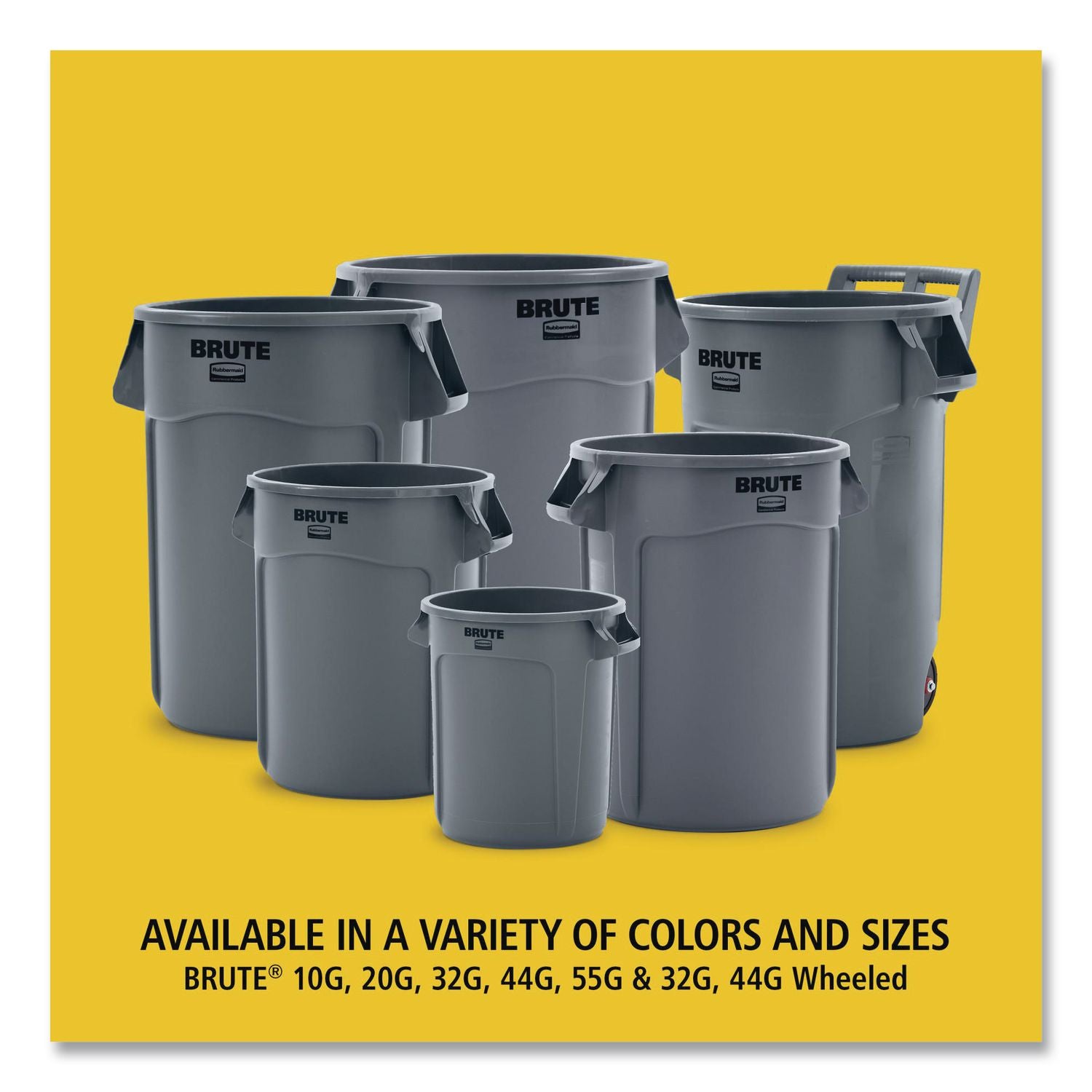 Vented Round BRUTE Container, 20 Gal, Resin, Dark Green